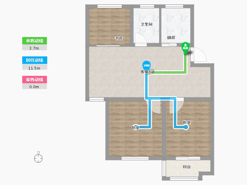 江苏省-宿迁市-万厦四季华廷-76.01-户型库-动静线