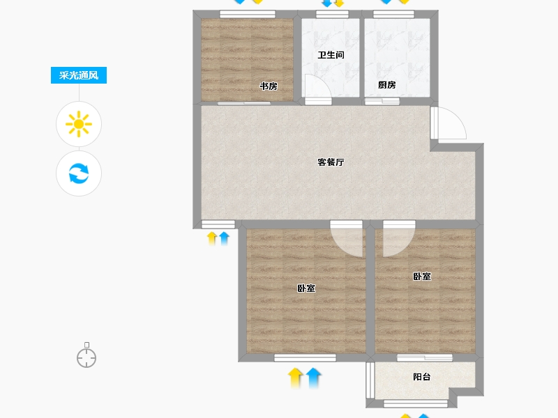 江苏省-宿迁市-万厦四季华廷-76.01-户型库-采光通风