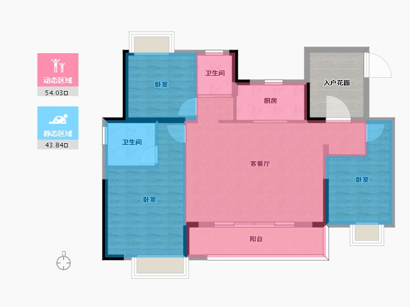 福建省-福州市-奥园鼎新海樾岚庭-96.00-户型库-动静分区