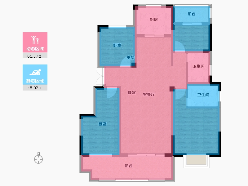 安徽省-淮南市-京冠学府里-98.01-户型库-动静分区