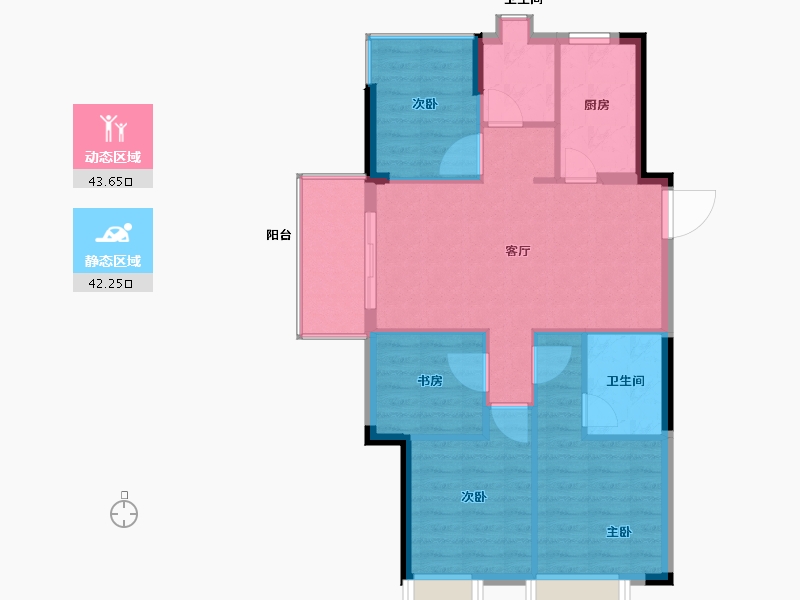 福建省-福州市-中梁·百悦城-78.00-户型库-动静分区