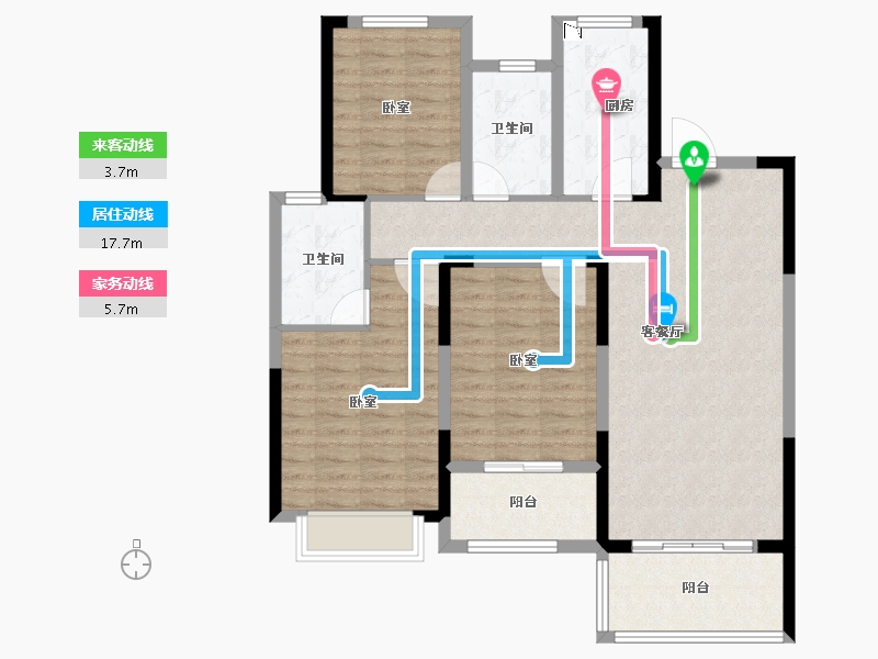 浙江省-宁波市-慈溪恒厚阳光城-102.00-户型库-动静线