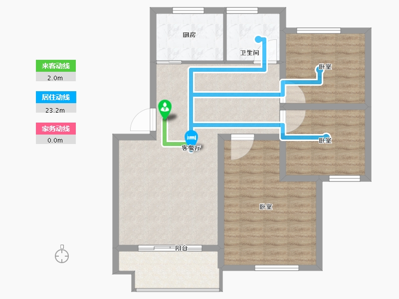 江苏省-宿迁市-万厦四季华廷-84.00-户型库-动静线