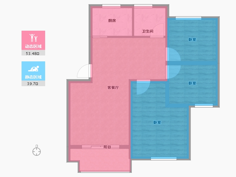 江苏省-宿迁市-万厦四季华廷-84.00-户型库-动静分区