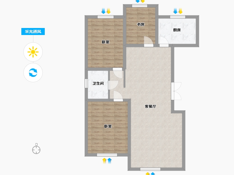 宁夏回族自治区-银川市-建工文华园-90.15-户型库-采光通风