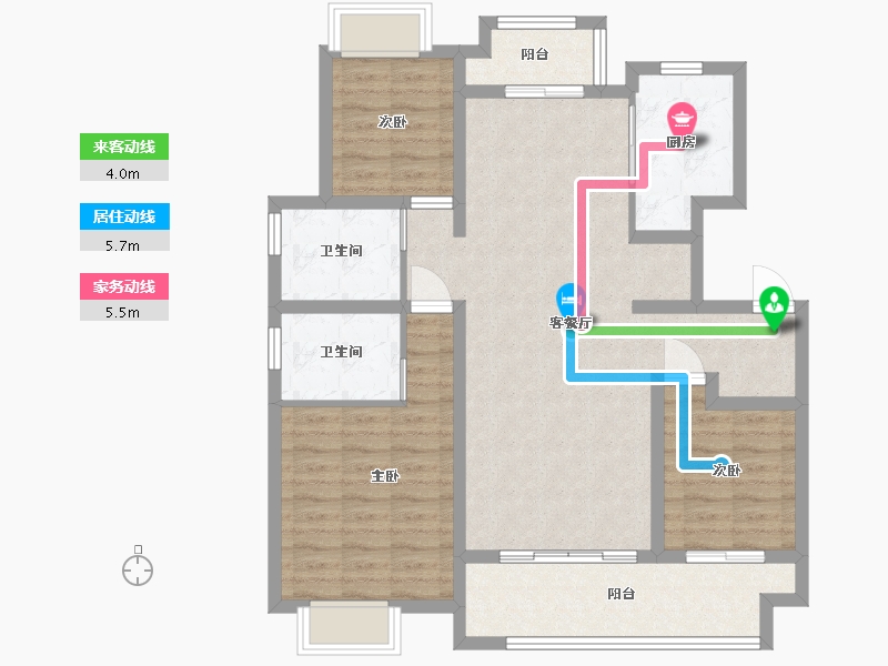 江苏省-淮安市-紫金公馆-96.80-户型库-动静线