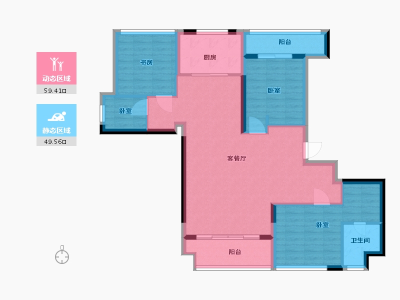 浙江省-温州市-中梁滨水嘉苑-98.00-户型库-动静分区