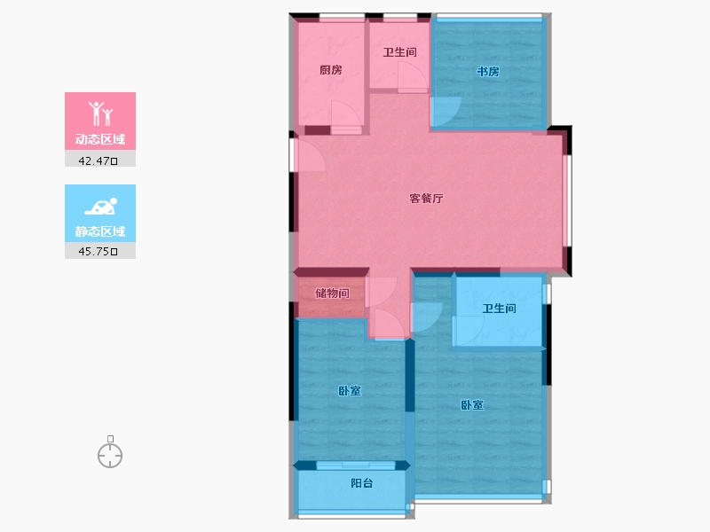 浙江省-温州市-中梁滨水嘉苑-79.00-户型库-动静分区