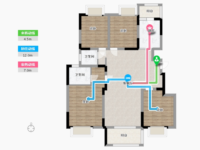 江苏省-淮安市-蓝光珑熹城-102.40-户型库-动静线