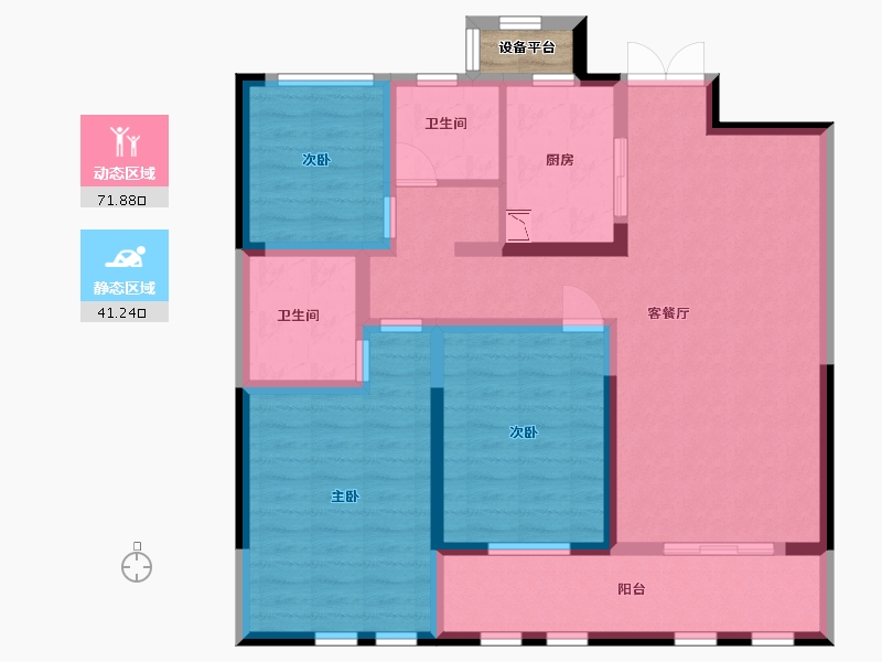 江苏省-淮安市-悦达君悦府-101.60-户型库-动静分区