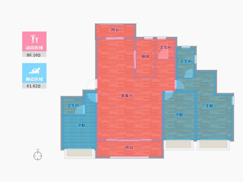 江苏省-扬州市-中远·桃源墅-134.01-户型库-动静分区