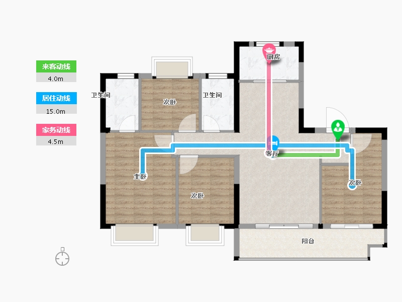 福建省-福州市-世茂鼎新璀璨熙湖-102.00-户型库-动静线