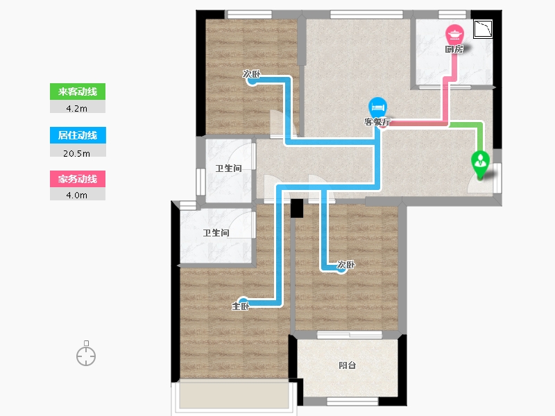 福建省-福州市-世茂福晟滨江时代-69.00-户型库-动静线