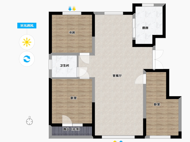 宁夏回族自治区-银川市-舜天润泽府-101.00-户型库-采光通风