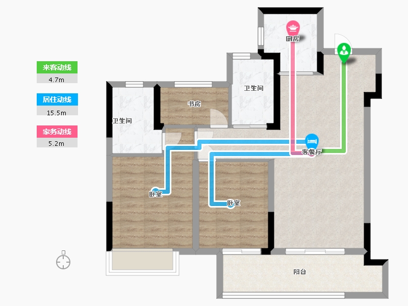 浙江省-宁波市-绿地·悦山府-82.00-户型库-动静线