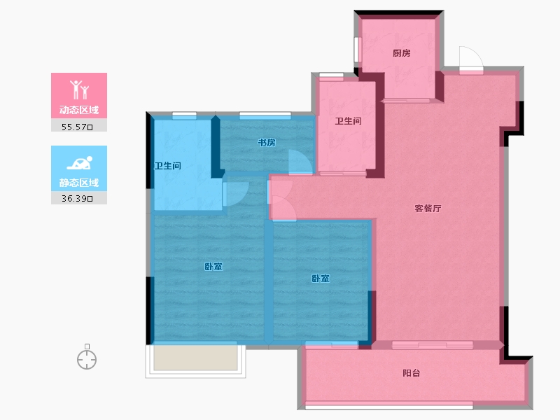 浙江省-宁波市-绿地·悦山府-82.00-户型库-动静分区