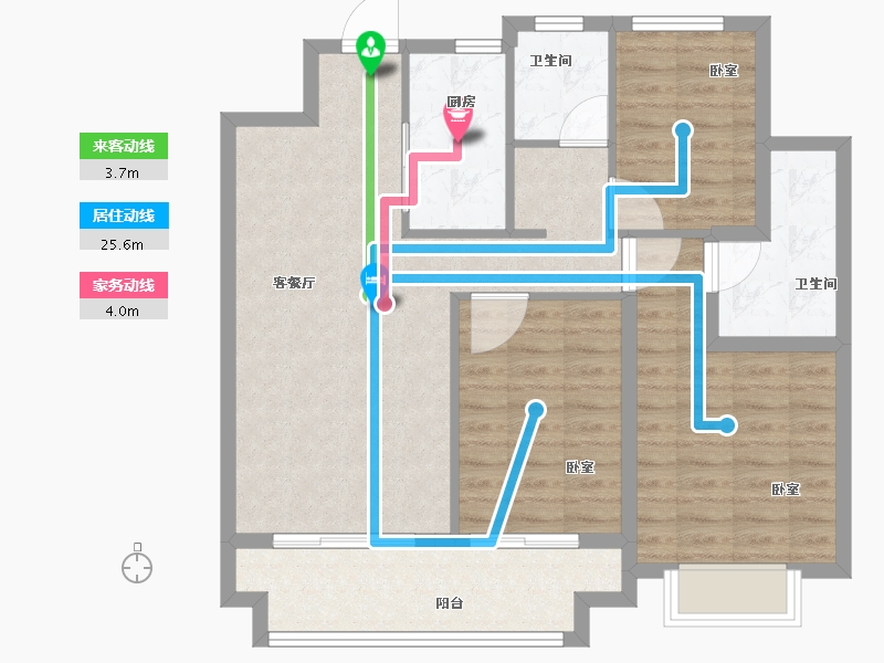 浙江省-宁波市-雅戈尔壹号-88.00-户型库-动静线