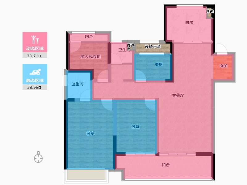 浙江省-湖州市-织里吾悦广场-101.77-户型库-动静分区