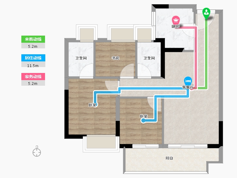 福建省-福州市-旭辉·江南赋-71.00-户型库-动静线