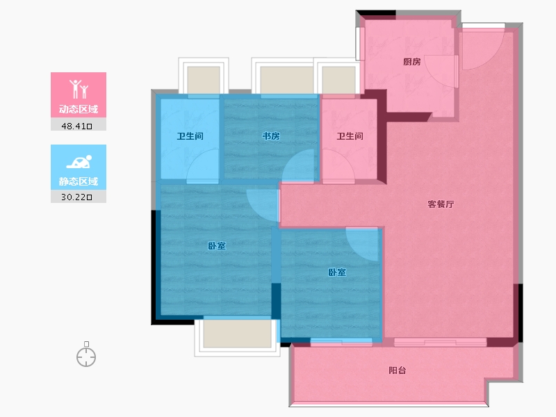 福建省-福州市-旭辉·江南赋-71.00-户型库-动静分区