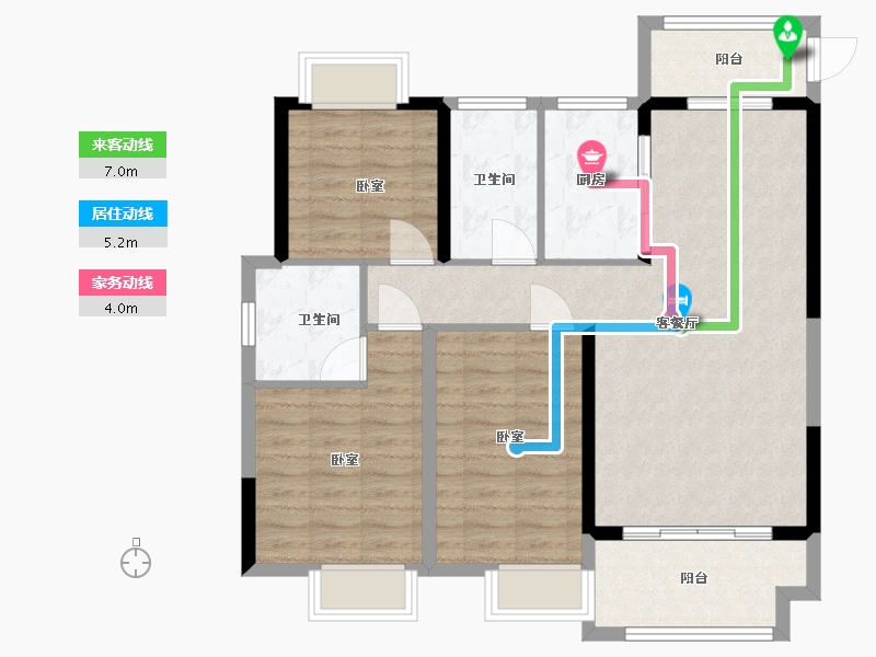 江西省-抚州市-东乡壹号院-90.00-户型库-动静线