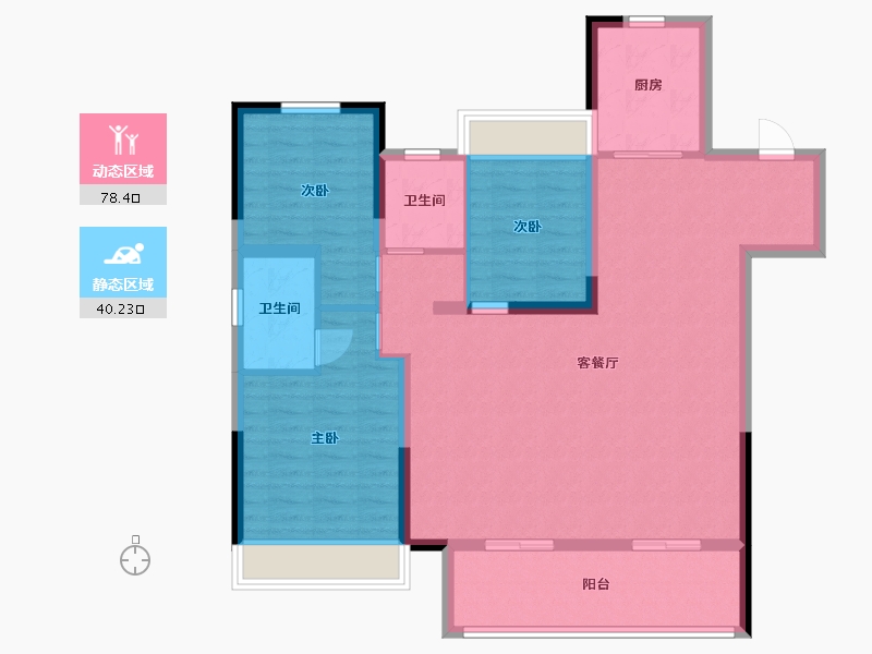 江苏省-淮安市-绿地春晓-107.20-户型库-动静分区