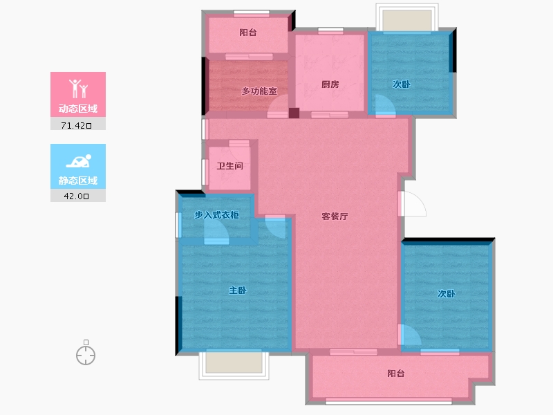 江苏省-扬州市-祥生公馆-100.00-户型库-动静分区