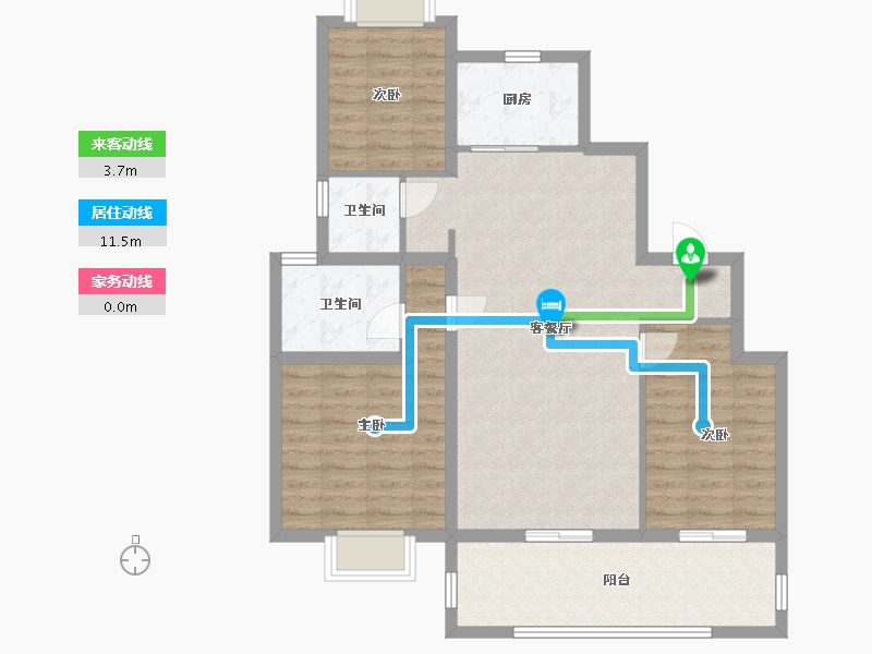 江苏省-南通市-红星天铂-94.00-户型库-动静线