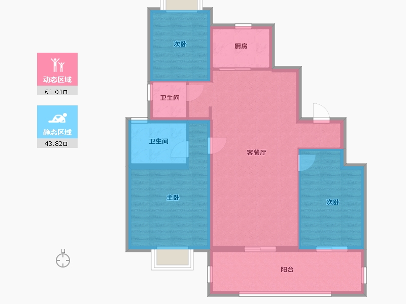 江苏省-南通市-红星天铂-94.00-户型库-动静分区