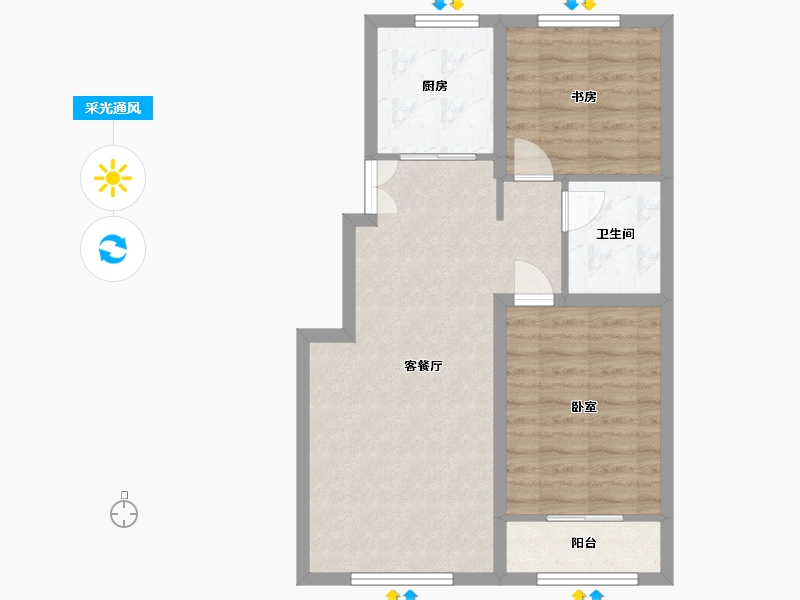 宁夏回族自治区-银川市-建工文华园-64.32-户型库-采光通风