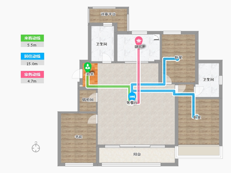 浙江省-宁波市-绿城·春月江澜-102.04-户型库-动静线