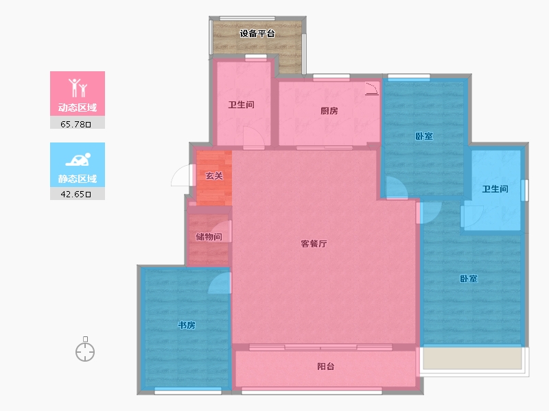 浙江省-宁波市-绿城·春月江澜-102.04-户型库-动静分区