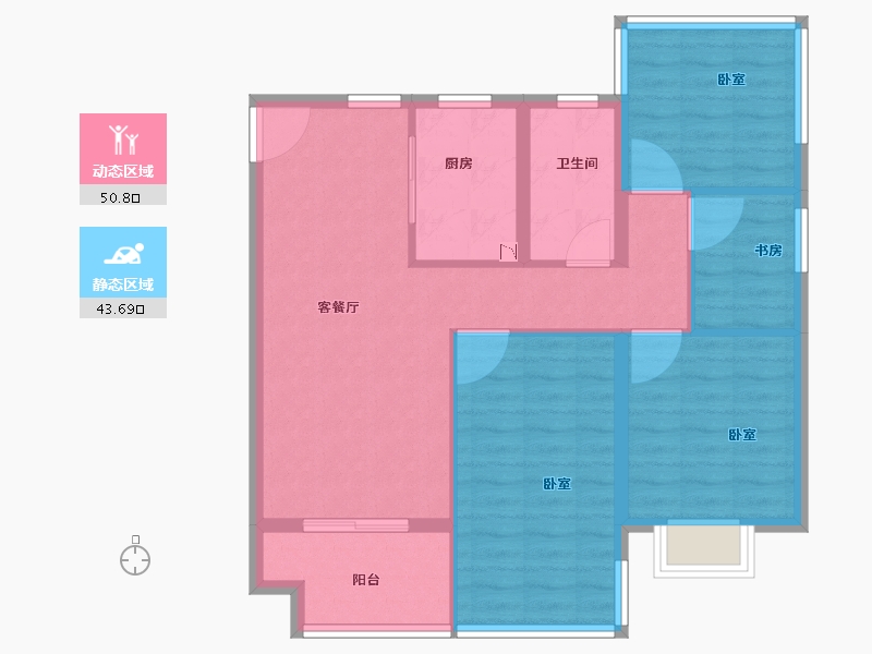 安徽省-合肥市-中梁力高云湖印-85.00-户型库-动静分区