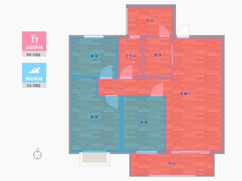 江苏省-扬州市-艺树院-95.00-户型库-动静分区