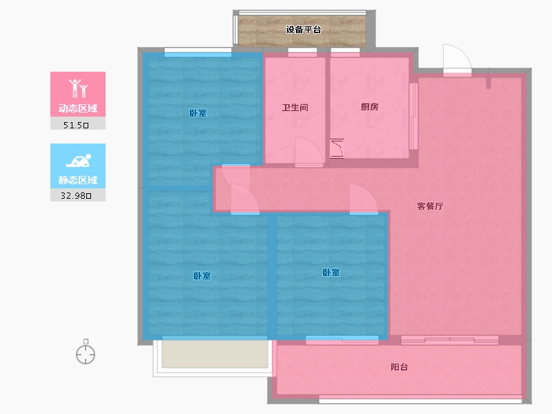 浙江省-宁波市-绿城·春月江澜-79.00-户型库-动静分区