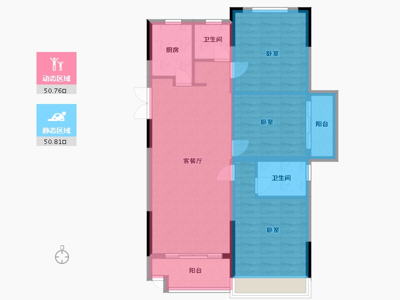 浙江省-湖州市-新黄浦花园名都-92.00-户型库-动静分区