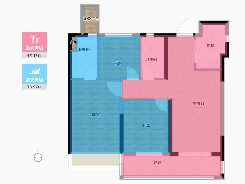 浙江省-杭州市-万科前宸-77.85-户型库-动静分区