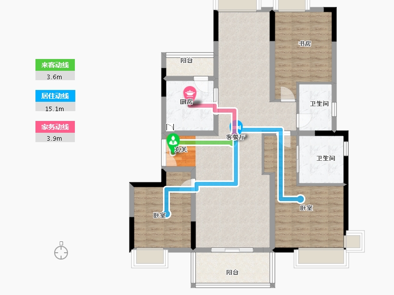 浙江省-嘉兴市-恒天·祥符荡-110.81-户型库-动静线