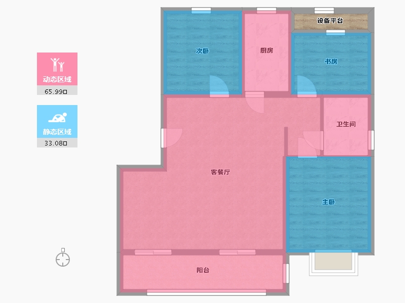 安徽省-合肥市-琥珀蜀熙府-90.99-户型库-动静分区