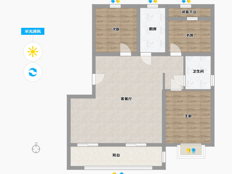 安徽省-合肥市-琥珀蜀熙府-90.99-户型库-采光通风