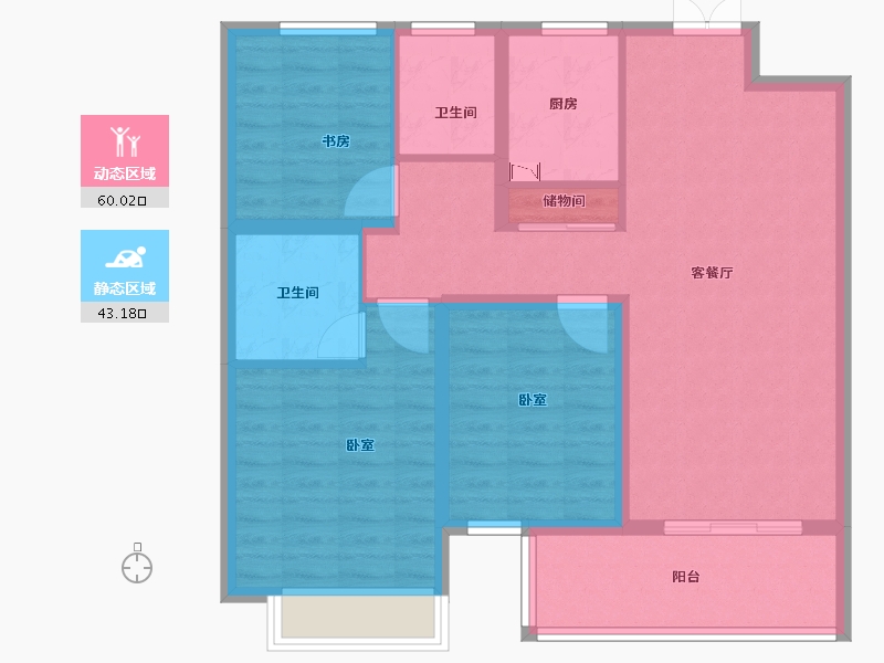 江苏省-宿迁市-世纪紫薇苑-92.00-户型库-动静分区