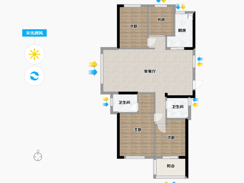 福建省-福州市-中庚香匯融江-102.00-户型库-采光通风