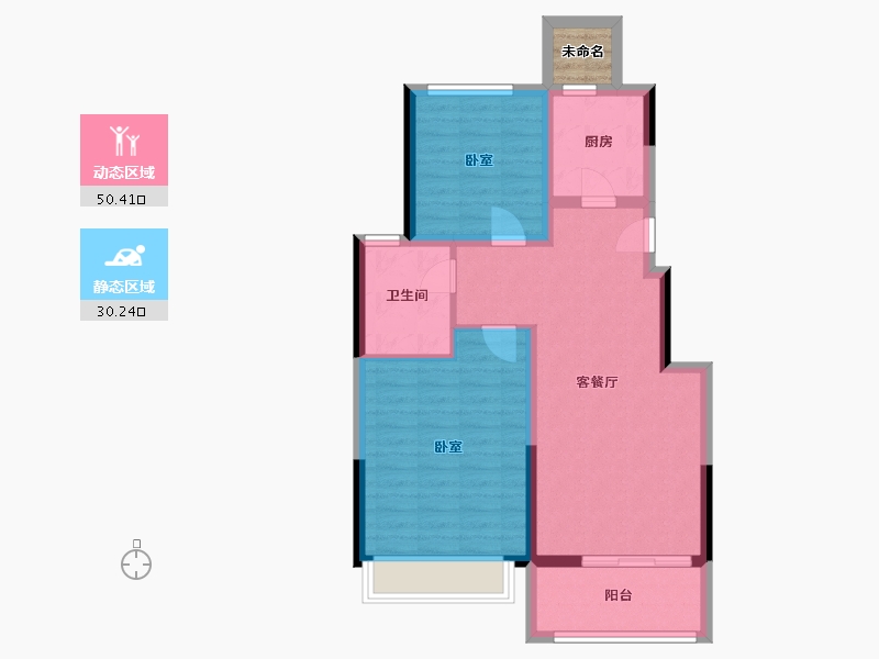 江苏省-扬州市-绿地·也今东南-74.00-户型库-动静分区