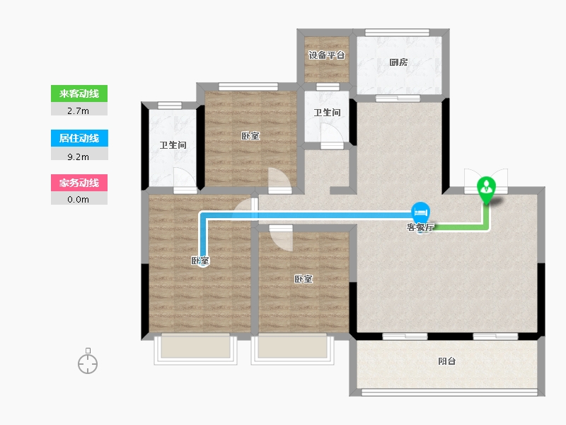 江苏省-扬州市-绿地·也今东南-106.01-户型库-动静线