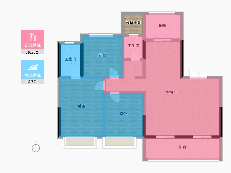 江苏省-扬州市-绿地·也今东南-106.01-户型库-动静分区