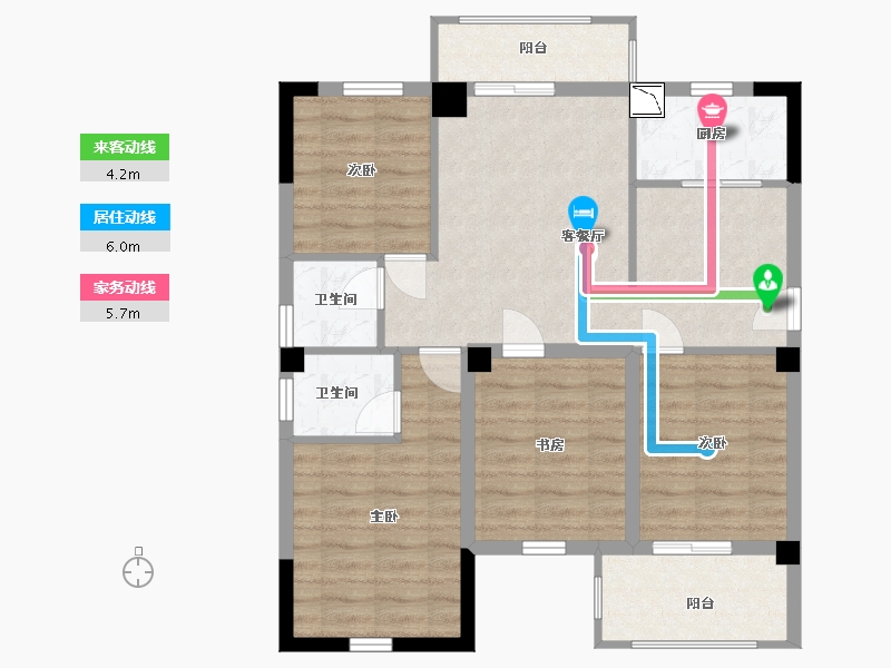 福建省-宁德市-屏南弘祥天悦-82.00-户型库-动静线