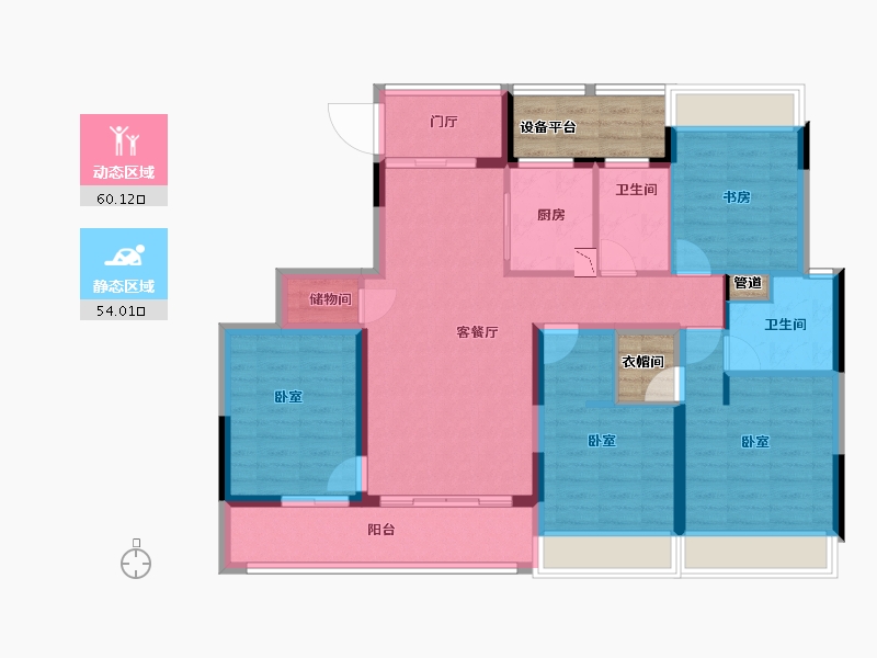 浙江省-杭州市-万科前宸-109.24-户型库-动静分区