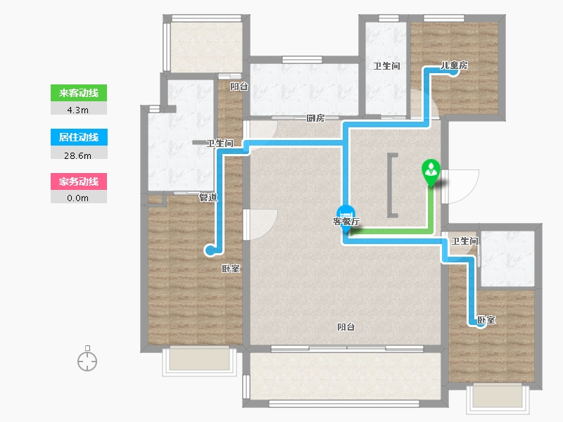 安徽省-合肥市-翡翠天际-135.00-户型库-动静线