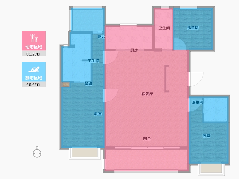 安徽省-合肥市-翡翠天际-135.00-户型库-动静分区