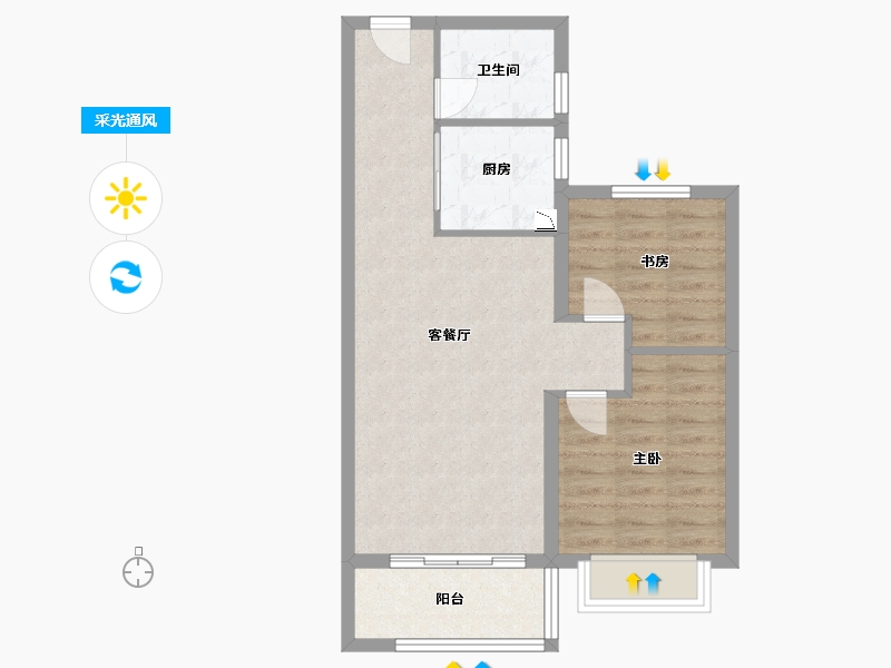 江苏省-泰州市-金通芙蓉园-62.00-户型库-采光通风